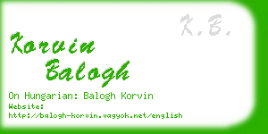 korvin balogh business card